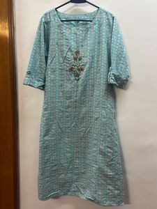 Embroidery Blue Kurta