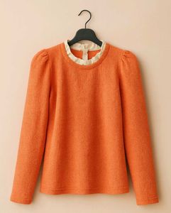 Zara Orange Puff Sleeve Top