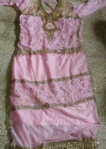 Pink &amp; Gold Embellished Dress