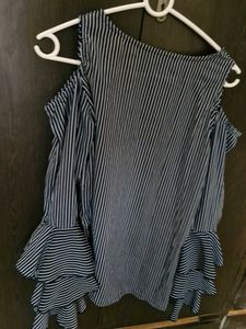 Striped Cold Shoulder Top