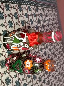 Hand Painted Glass Bottle