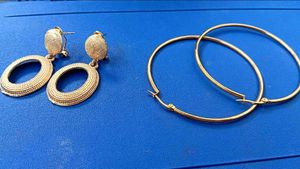 Big Gold Hoop & Oval Drop Earrings!