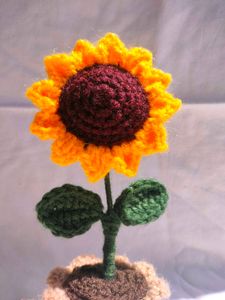Crochet Sunflower Decor