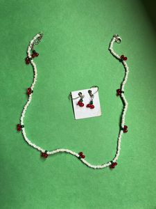 cherry necklace and earring🍒