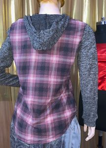 Hooded Plaid Flannel Shirt