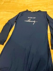 Navy Graphic Print Mini Dress