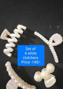 Set Of 4 White Clutchers
