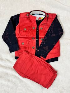 Boys' Red Vest Clothing Set