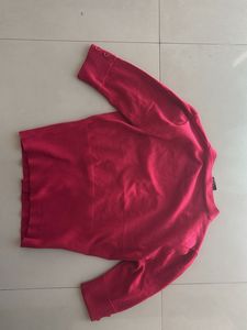 red Button-Down Cardigan