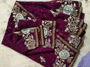 Purple Heavy 💜 Saree With Blouse ✨🔥🫰