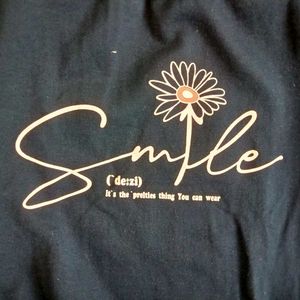 Navy &#34;Smile&#34; Graphic Sweatshirt