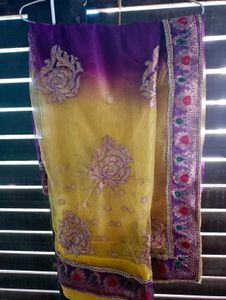 Embroidered Sequel Saare With Blouse And Peticoat