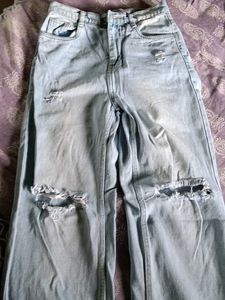 ripped blue jeans