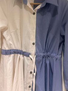 Blue Fit And Flare Dress