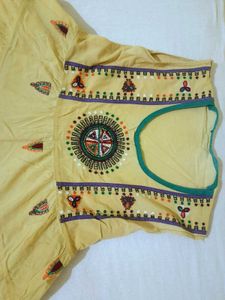 Flared Kurta With Embroidery