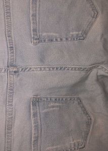 Wide Leg, Mid Rise, Light Blue, Ribbed Jeans