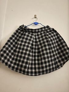Black &amp; White Checkered Skirt