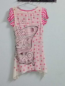 Cute Pink  White Top Dress Western Girl Donate