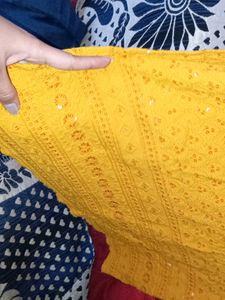 Sleeveless Yellow Kurti