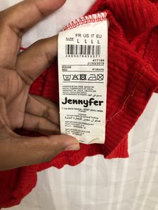 Jennyfer Red Sleeveless Crop Top