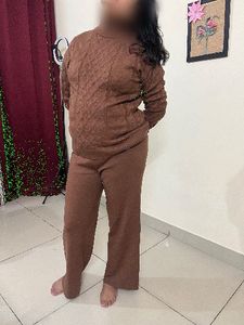 Brown Knit Jumpsuit