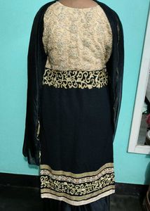 Black Beautiful Embroidered Stone Work Party Wear