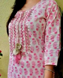 Elegant Pink Printed Kurta