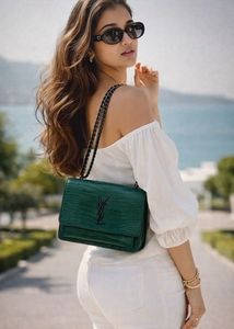 YSL Emerald Croc Bag 💚 Street Luxe Vibe ✨ Now!