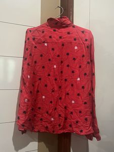Zara Printed Red Shirt