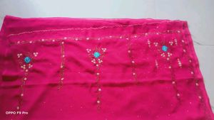 Beautiful Magenta Coloured Saree.♥️