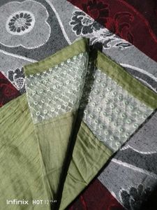 Title: Elegant Olive Green Embroidered Kurti