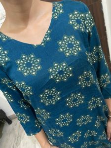 Teal Floral Print Top &amp; Pants Set