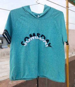 Bluish Hooded Tee