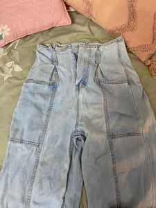 Light Wash High Waist Denim Pants