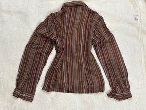 Striped Button-Down brown y2k shirt