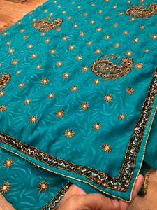 heavy work saree