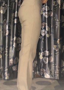Beige Flare Leg Pants