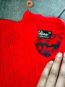 Red Patterned Knit Sweater with legging set