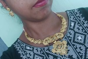 one flower jewellery set with matching earring se