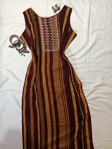 ₊˚⊹ ᰔStriped Mirror Work Kurta