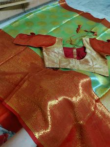 pattu Red &amp; Gold Saree Blouse 😍