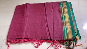 Pure Cotton Maroon Saree 😍