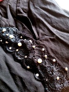 Black Tunic with Lace Detail