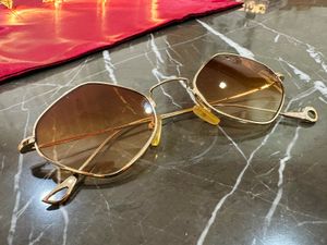 Combo Of 2 Golden Frame Glasses And Sunglasses