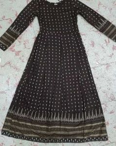 Elegant Brown Printed Gown