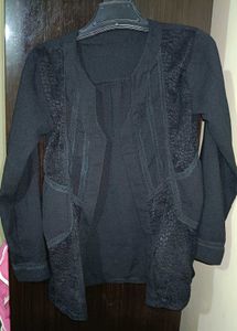 Black Shrug With Net Work