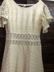 Off White lucknowi Gown With Dupatta
