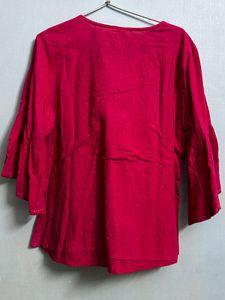 Magenta Elephant Embroidered Top