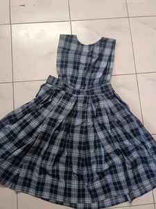 Plaid Mini Dress, Uniform Frock And Shirt