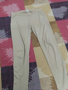 Beige Casual Pants
